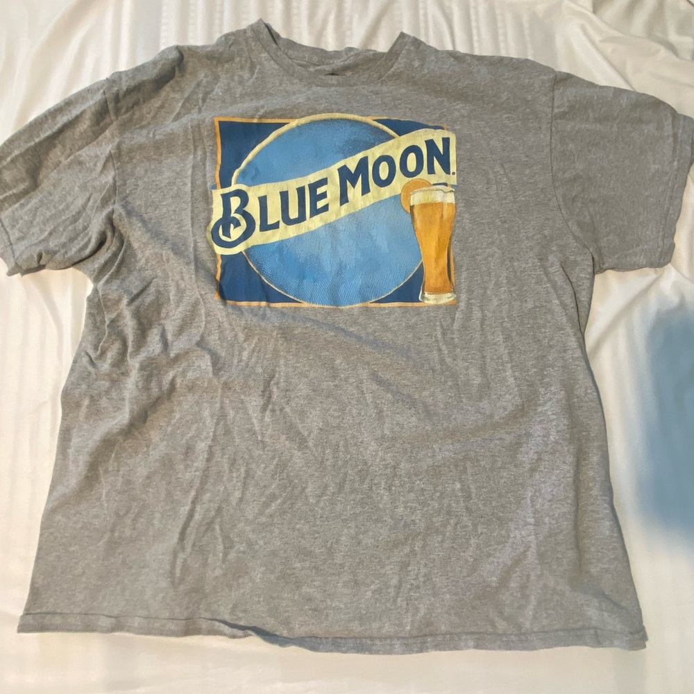 Blue moon gray cotton mens tshirt
